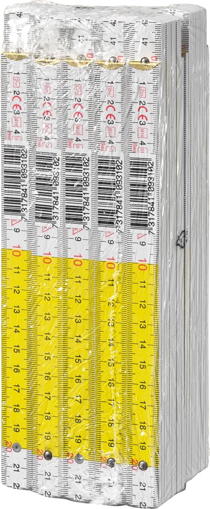 109311 Hultafors Maßstab, Blockmeter H 4000, Meterstab, 2 m, Weiß/Gelb (Preis pro Stück)